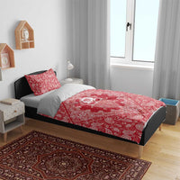 Red Paisley Bedding Set Skull Gangster - Wonder Print Shop