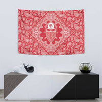 Red Paisley Tapestry Skull Gangster - Wonder Print Shop
