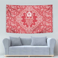 Red Paisley Tapestry Skull Gangster - Wonder Print Shop