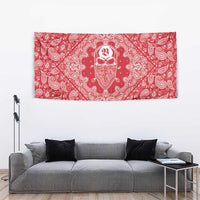 Red Paisley Tapestry Skull Gangster - Wonder Print Shop
