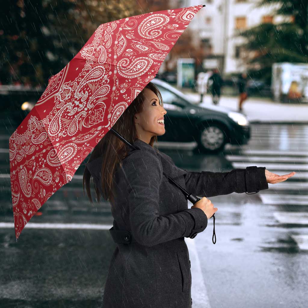 Red Paisley Umbrella Skull Gangster - Wonder Print Shop