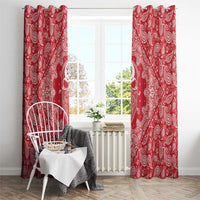Red Paisley Window Curtain Skull Gangster - Wonder Print Shop