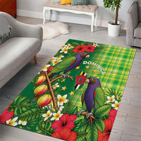 Dominica Independence Day Area Rug Sisserou Parrot Madras Pattern