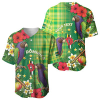 Personalized Dominica Independence Day Baseball Jersey Sisserou Parrot Madras Pattern