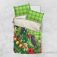 Dominica Independence Day Bedding Set Sisserou Parrot Madras Pattern