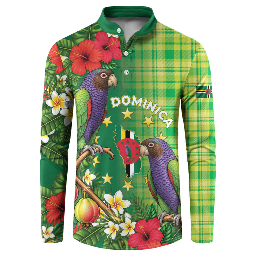 Personalized Dominica Independence Day Button Sweatshirt Sisserou Parrot Madras Pattern