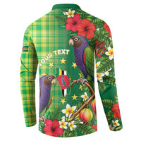 Personalized Dominica Independence Day Button Sweatshirt Sisserou Parrot Madras Pattern
