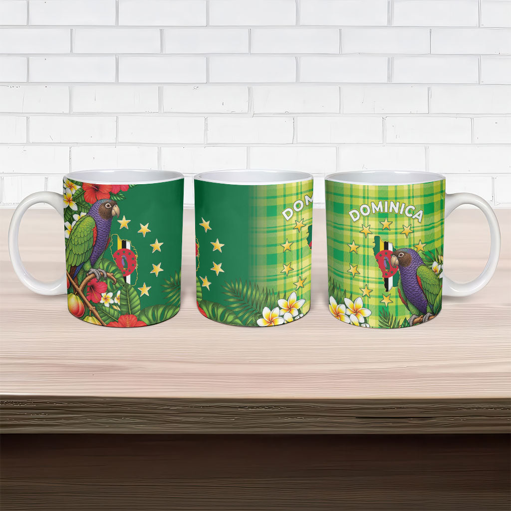 Dominica Independence Day Ceramic Mug Sisserou Parrot Madras Pattern