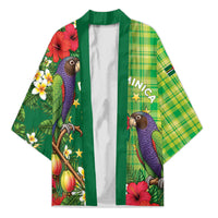 Personalized Dominica Independence Day Kimono Sisserou Parrot Madras Pattern