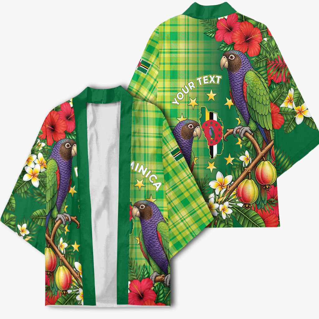 Personalized Dominica Independence Day Kimono Sisserou Parrot Madras Pattern