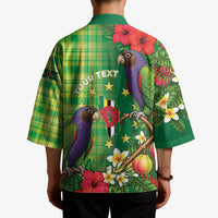 Personalized Dominica Independence Day Kimono Sisserou Parrot Madras Pattern