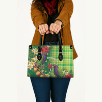 Dominica Independence Day Leather Bag Sisserou Parrot Madras Pattern