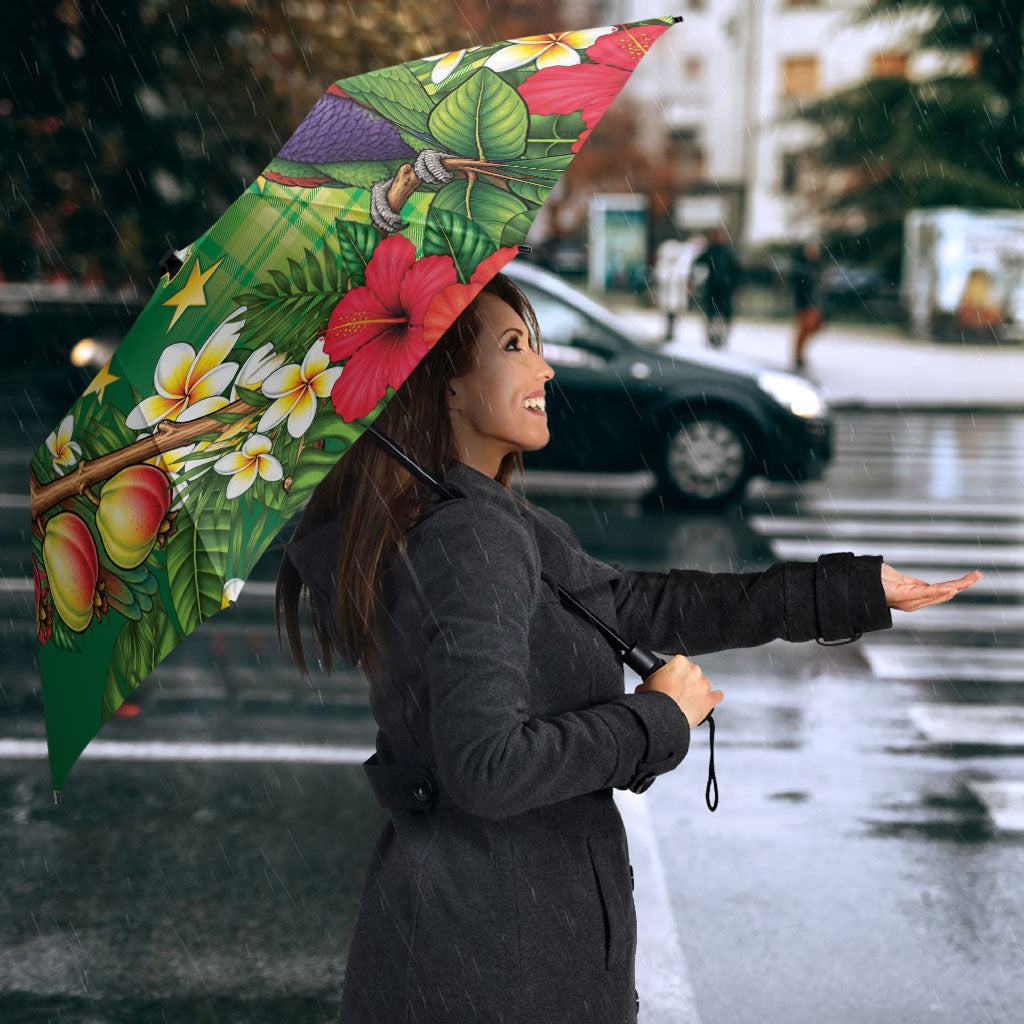 Dominica Independence Day Umbrella Sisserou Parrot Madras Pattern