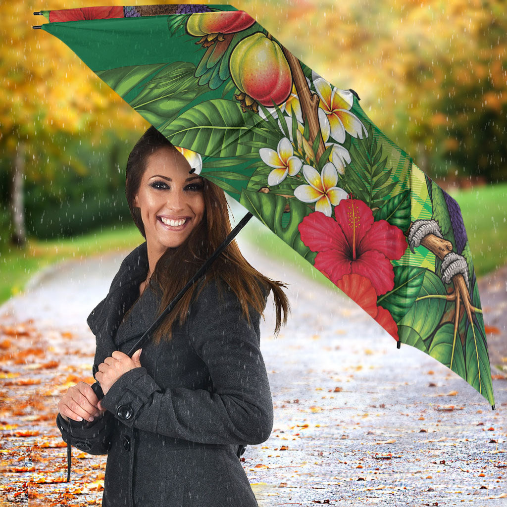 Dominica Independence Day Umbrella Sisserou Parrot Madras Pattern