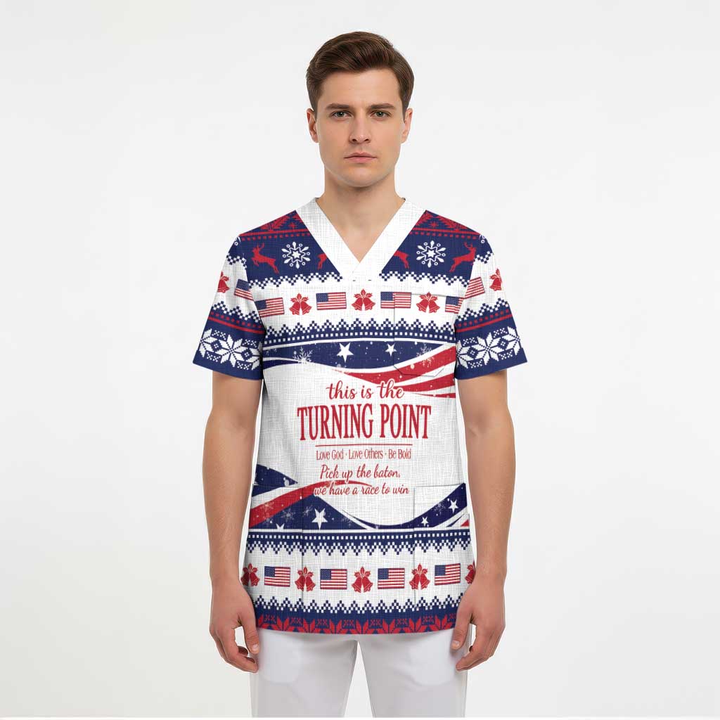 This is The Turning Point Scrub Top Patriotic American - Wonder Print Shop