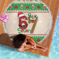 Funny Six Seven Meme Christmas Beach Blanket Santa Says 6 7 - Wonder Print Shop