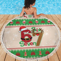 Funny Six Seven Meme Christmas Beach Blanket Santa Says 6 7 - Wonder Print Shop