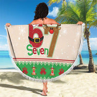 Funny Six Seven Meme Christmas Beach Blanket Santa Says 6 7 - Wonder Print Shop