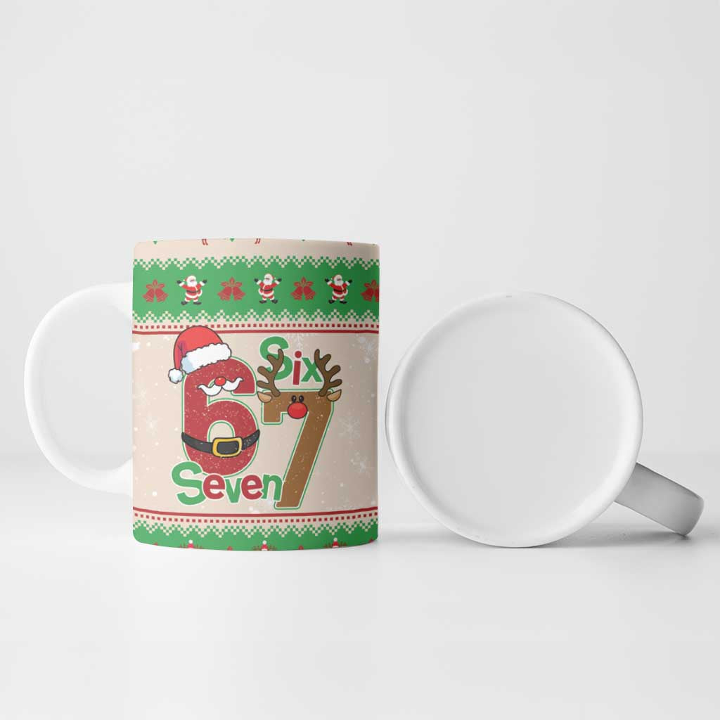 Funny Six Seven Meme Christmas Ceramic Mug Santa Says 6 7 - Wonder Print Shop