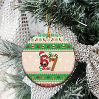 Funny Six Seven Meme Christmas Ceramic Ornament Santa Says 6 7 - Wonder Print Shop