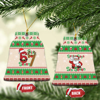 Funny Six Seven Meme Christmas Ceramic Ornament Santa Says 6 7 - Wonder Print Shop