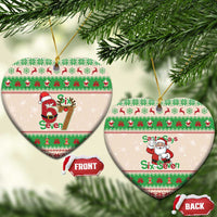 Funny Six Seven Meme Christmas Ceramic Ornament Santa Says 6 7 - Wonder Print Shop