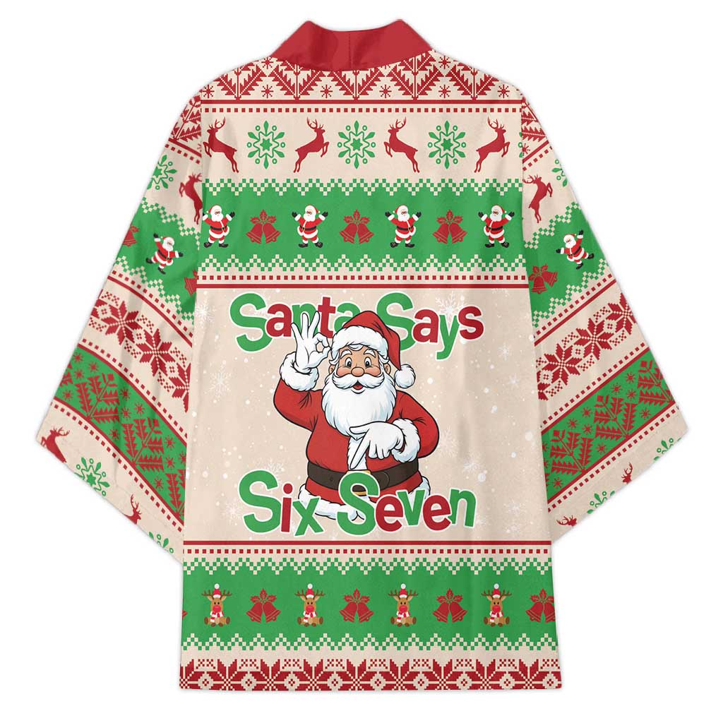 Funny Six Seven Meme Christmas Kimono Santa Says 6 7 - Wonder Print Shop
