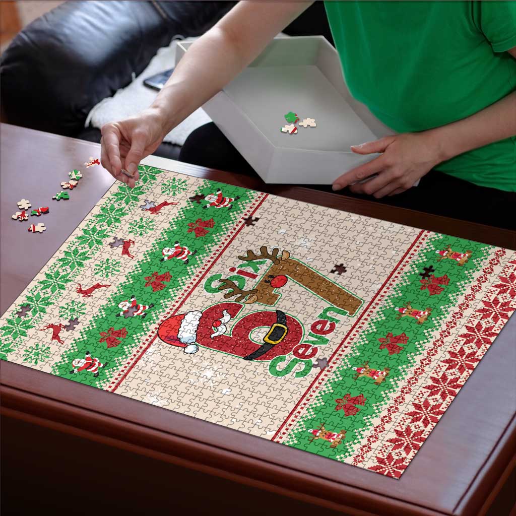Funny Six Seven Meme Christmas Puzzle Santa Says 6 7 - Wonder Print Shop