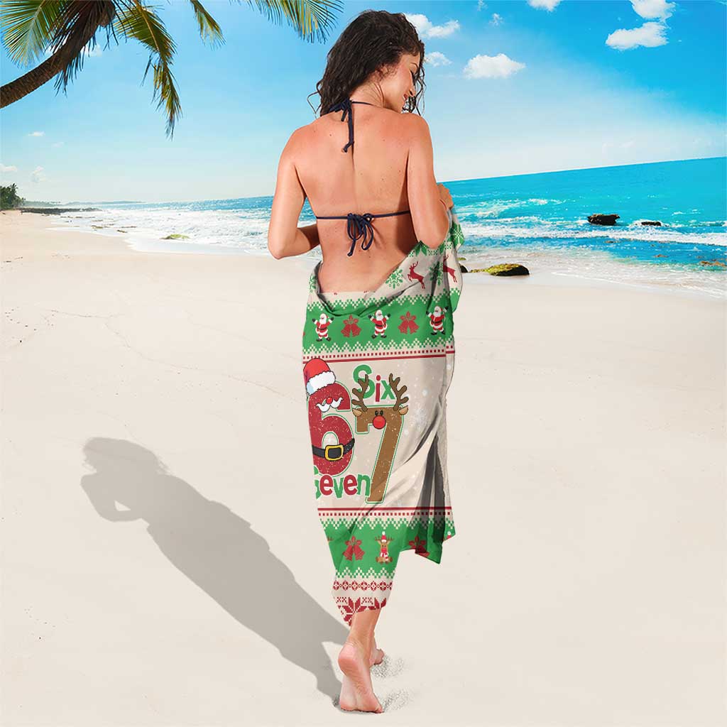 Funny Six Seven Meme Christmas Sarong Santa Says 6 7 - Wonder Print Shop