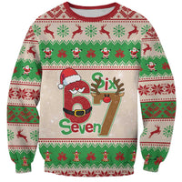 Funny Six Seven Meme Christmas Sweatshirt Santa Says 6 7 - Wonder Print Shop