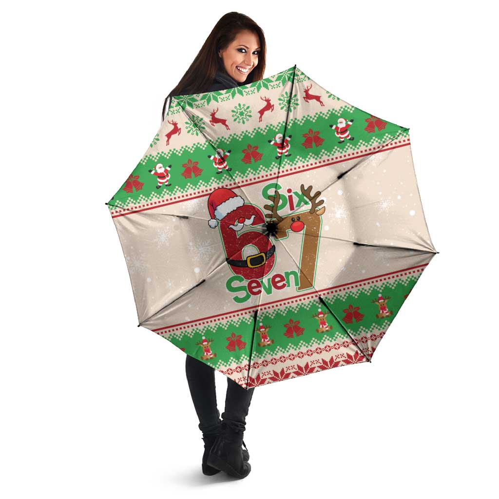 Funny Six Seven Meme Christmas Umbrella Santa Says 6 7 - Wonder Print Shop
