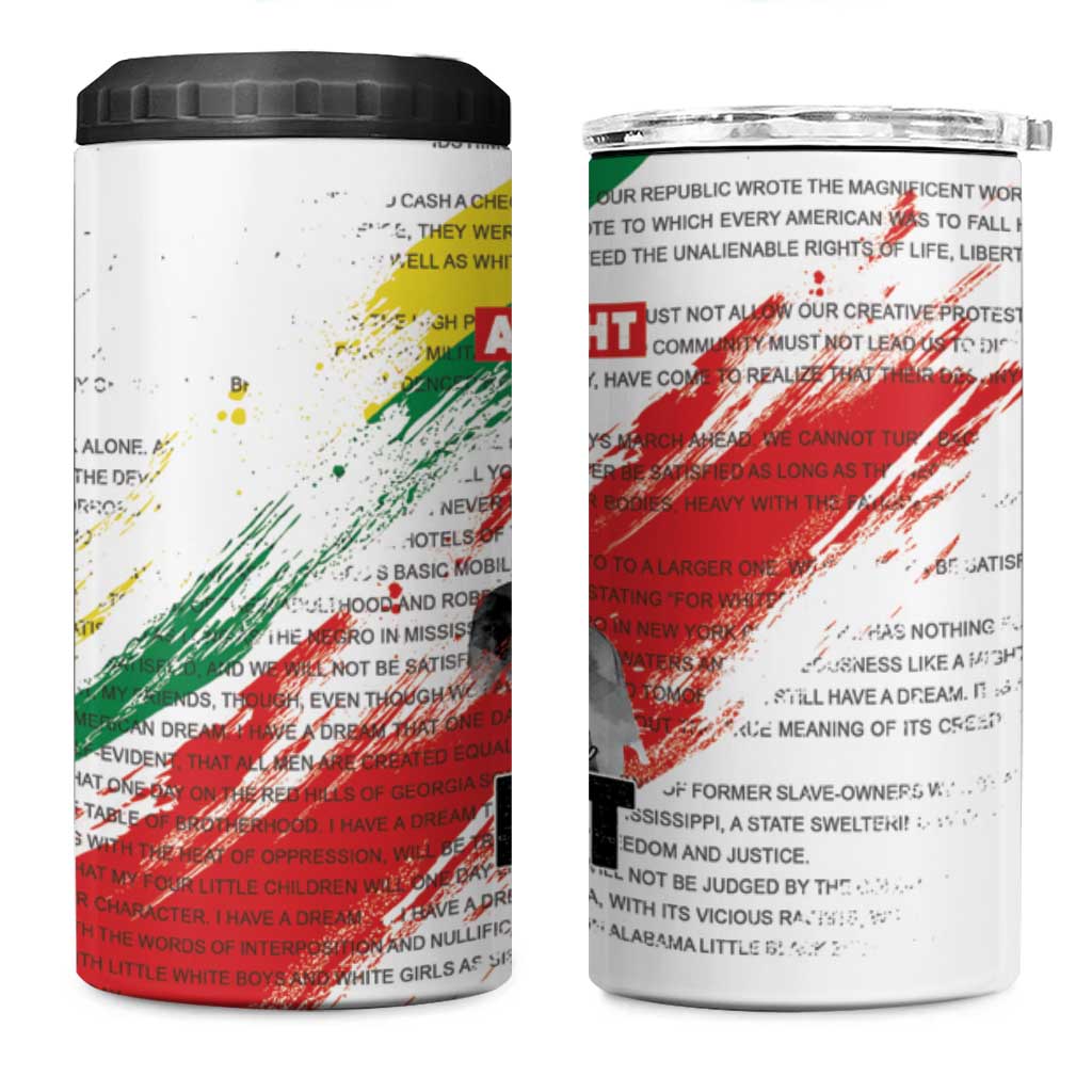 MLK Honoring The Legacy 4 in 1 Can Cooler Tumbler White Version LT05 - Wonder Print Shop