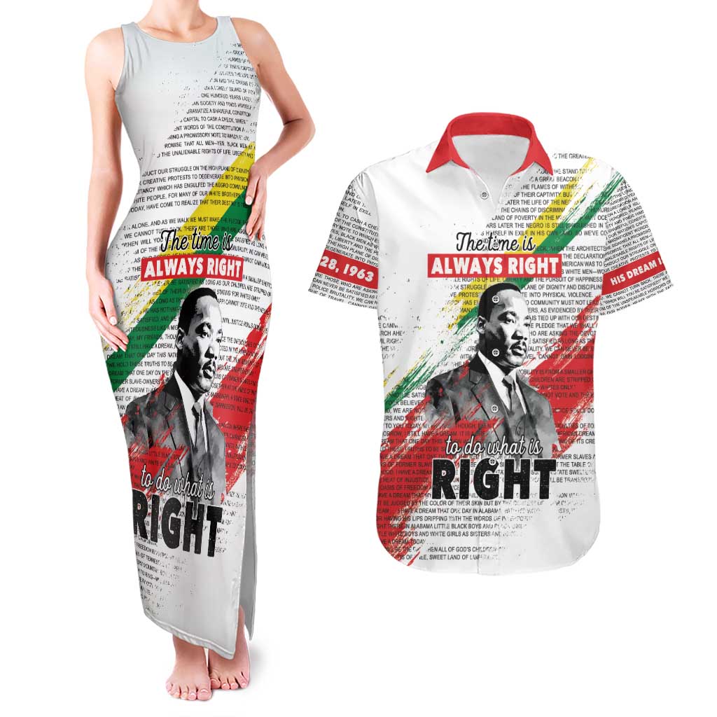 Martin Luther King Couples Matching Tank Maxi Dress and Hawaiian Shirt Honoring The Legacy White Version LT05 - Wonder Print Shop