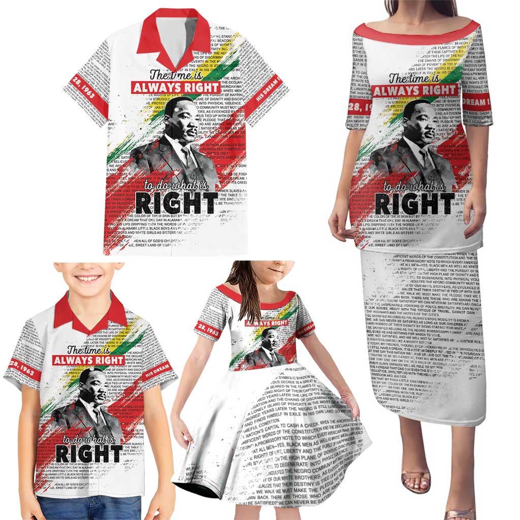 Martin Luther King Family Matching Puletasi and Hawaiian Shirt Honoring The Legacy White Version LT05 - Wonder Print Shop