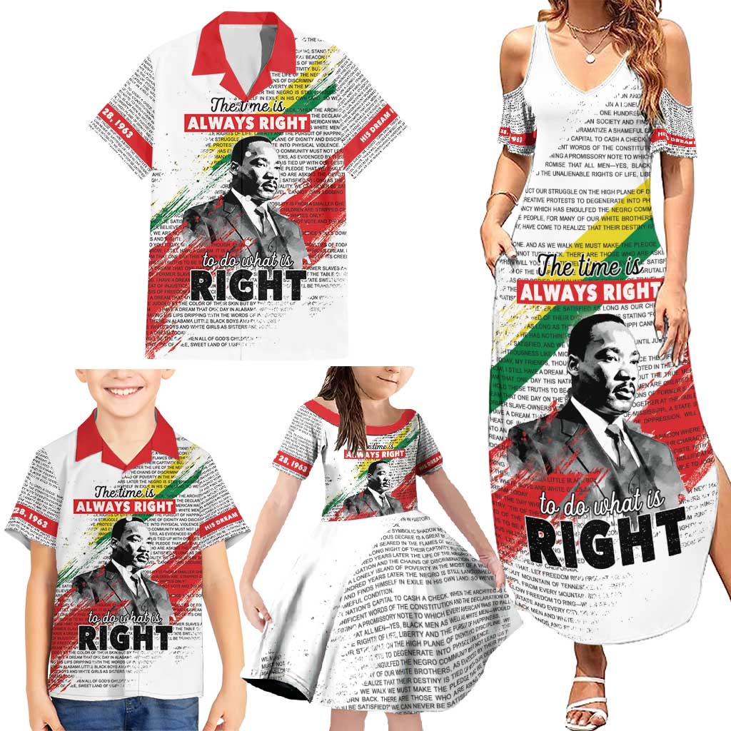 Martin Luther King Family Matching Summer Maxi Dress and Hawaiian Shirt Honoring The Legacy White Version LT05 - Wonder Print Shop