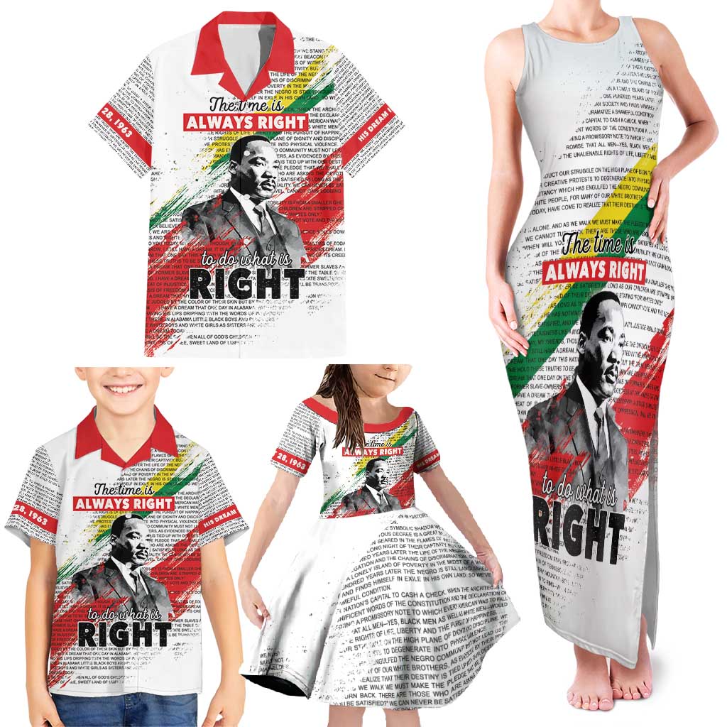 Martin Luther King Family Matching Tank Maxi Dress and Hawaiian Shirt Honoring The Legacy White Version LT05 - Wonder Print Shop