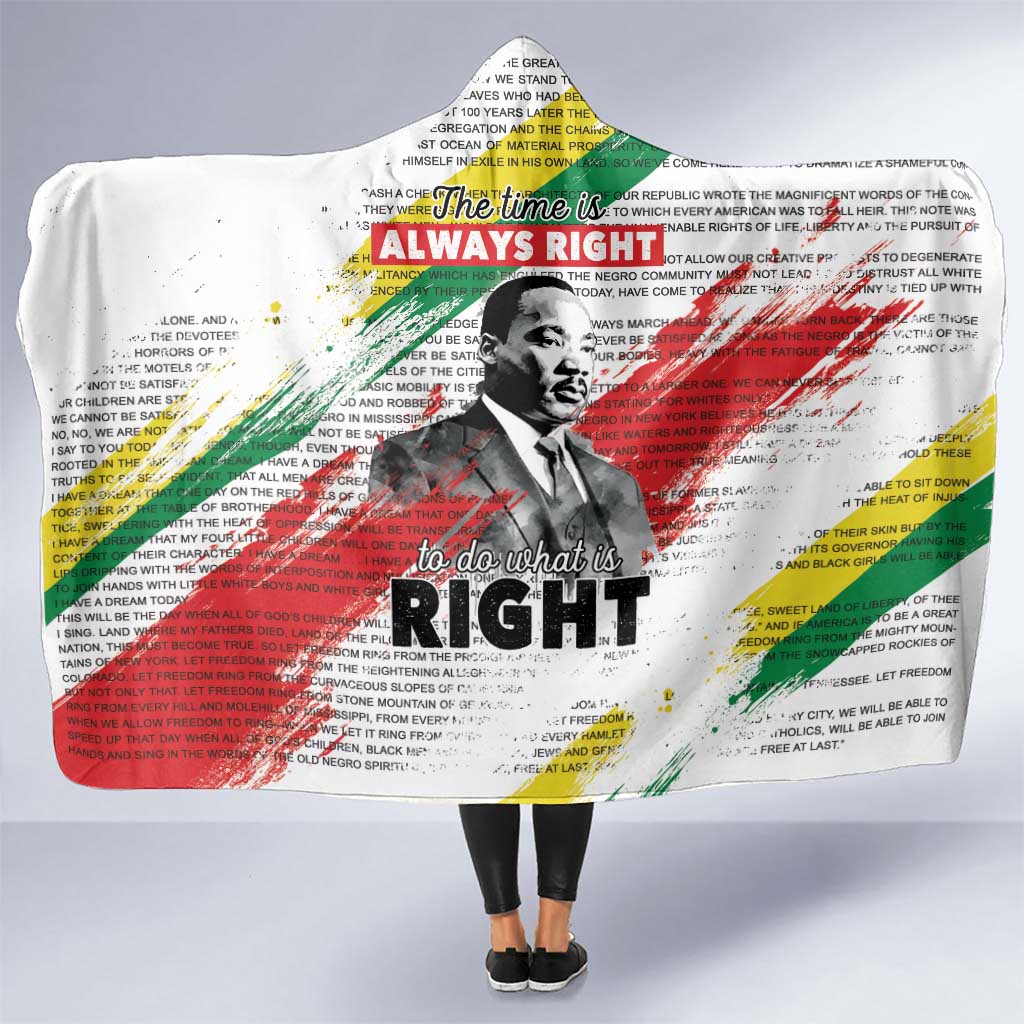 Martin Luther King Hooded Blanket Honoring The Legacy White Version