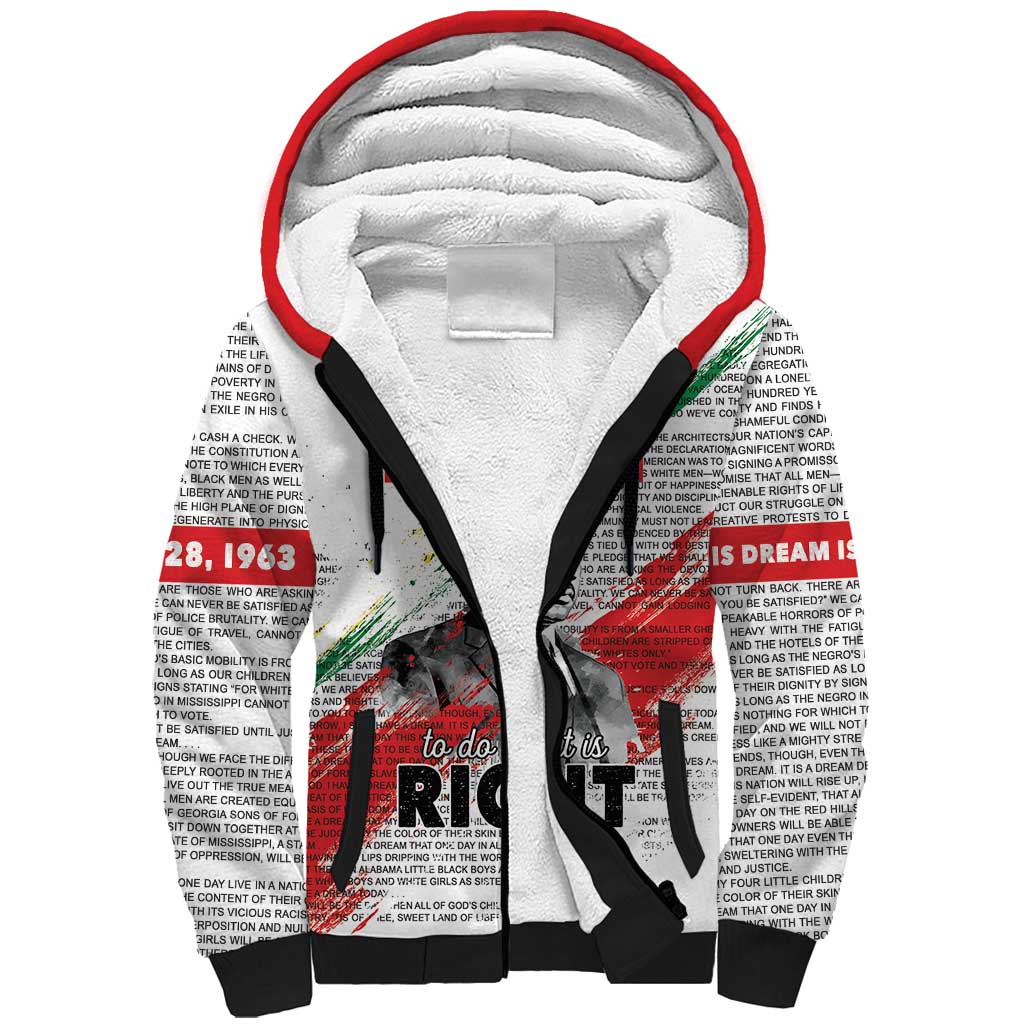 Martin Luther King Sherpa Hoodie Honoring The Legacy White Version LT05 - Wonder Print Shop