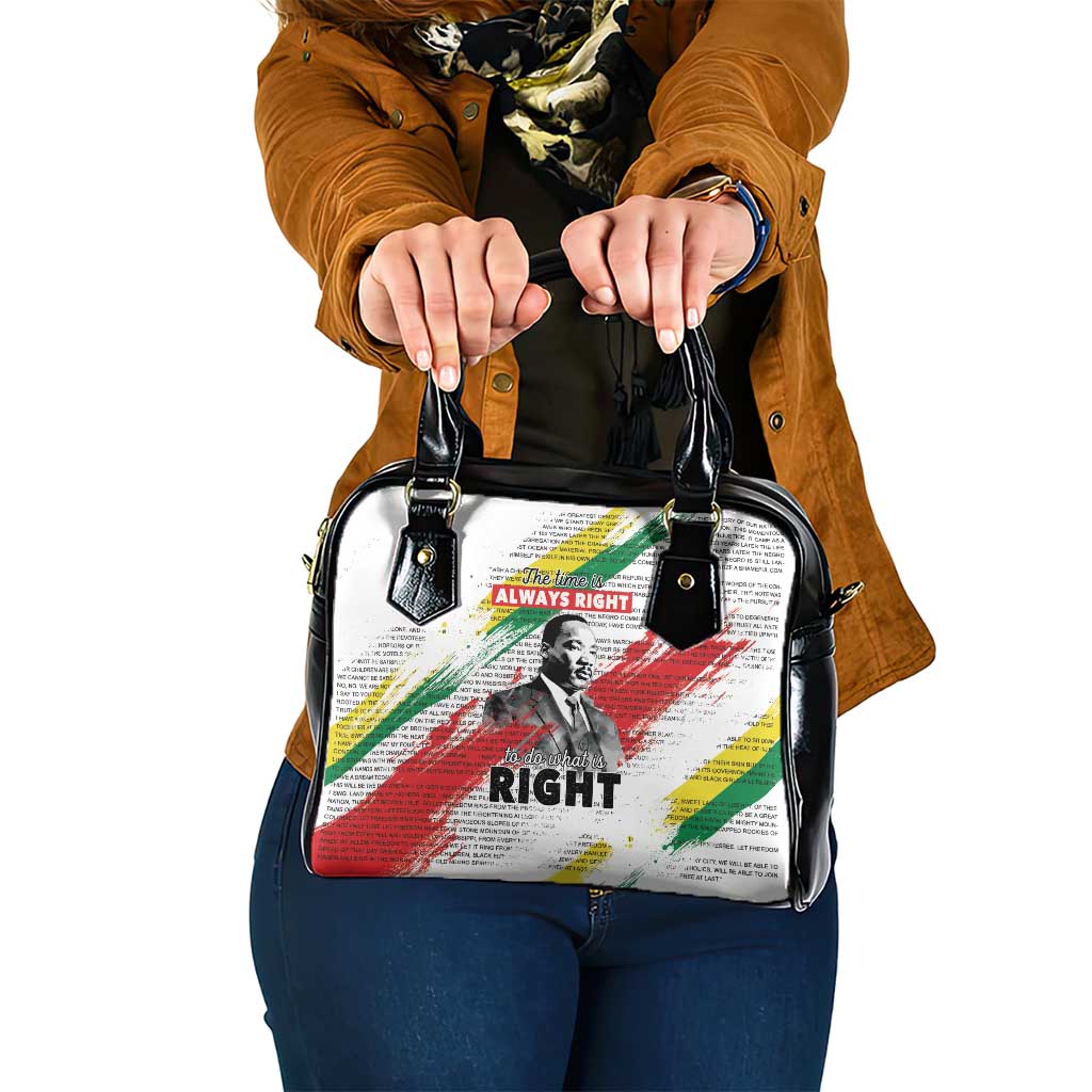 Martin Luther King Shoulder Handbag Honoring The Legacy White Version