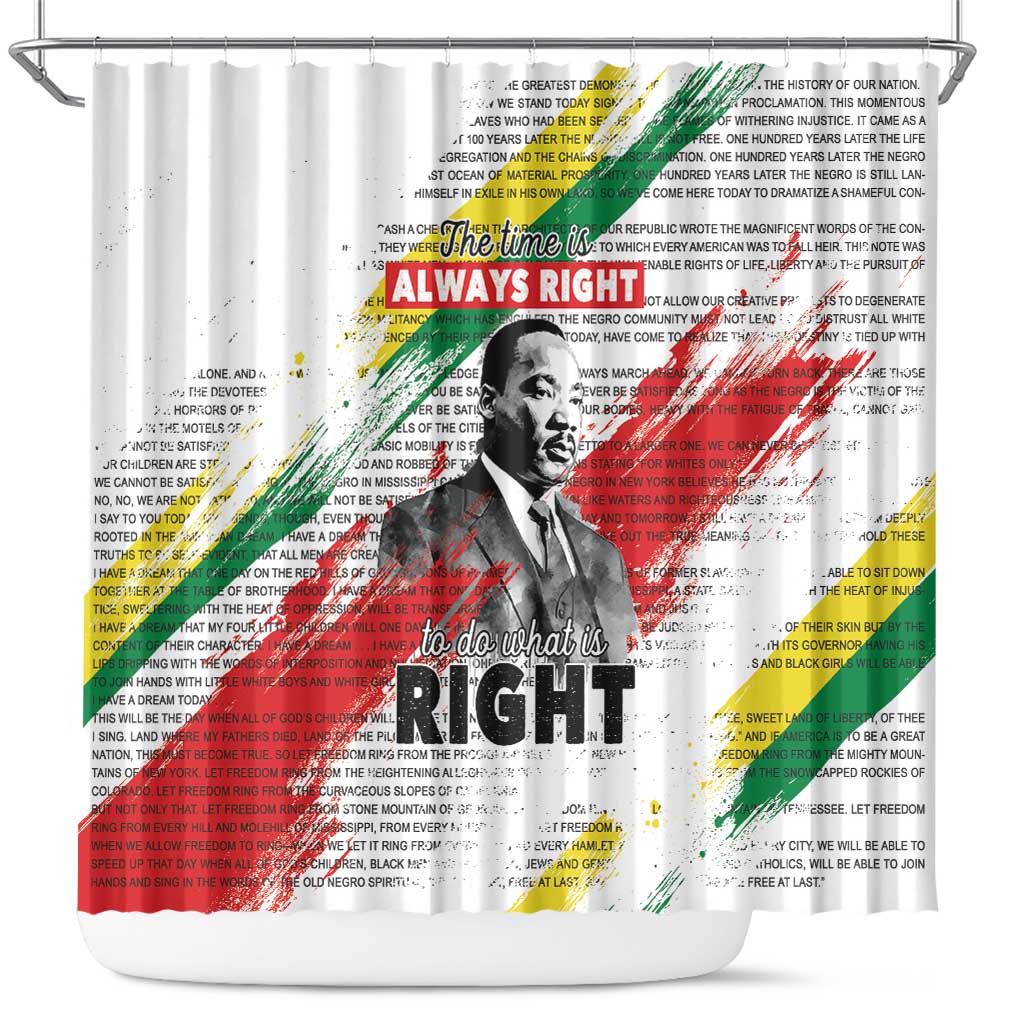 Martin Luther King Shower Curtain Honoring The Legacy White Version