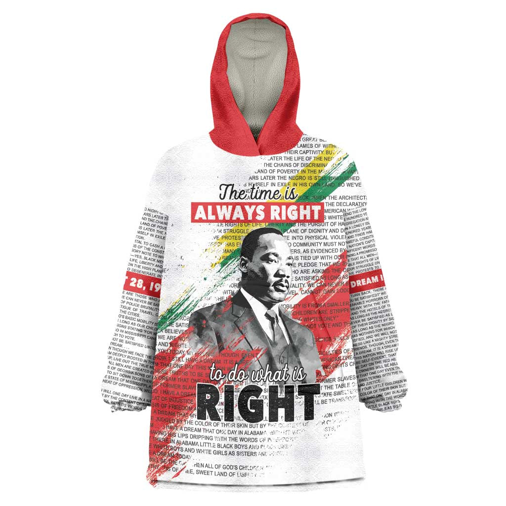 Martin Luther King Wearable Blanket Hoodie Honoring The Legacy White Version LT05 - Wonder Print Shop