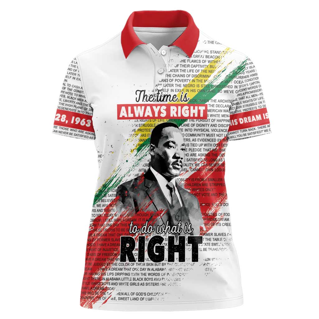 Martin Luther King Women Polo Shirt Honoring The Legacy White Version LT05 - Wonder Print Shop