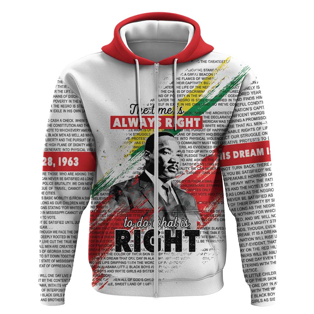 Martin Luther King Zip Hoodie Honoring The Legacy White Version LT05 - Wonder Print Shop