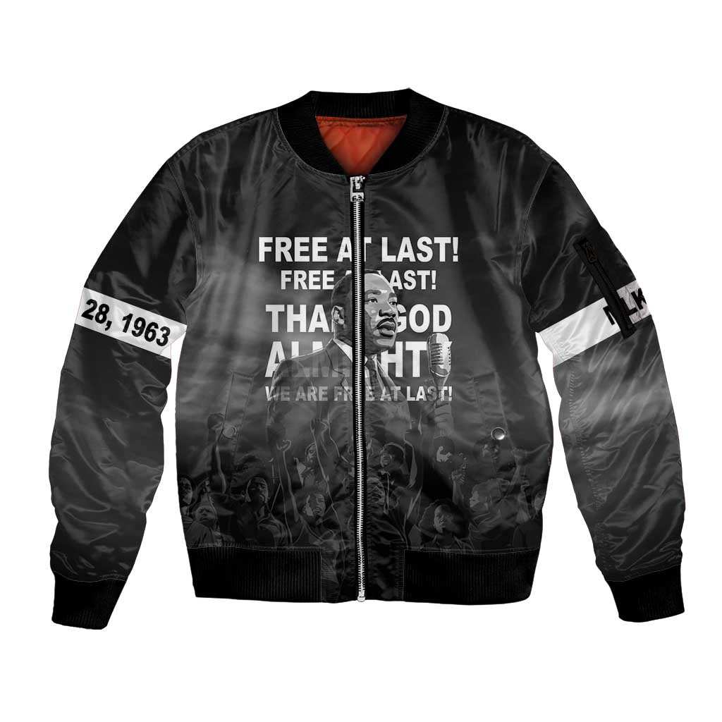 Martin Luther King MLK Sleeve Zip Bomber Jacket I Have A Dream LT05 - Wonder Print Shop