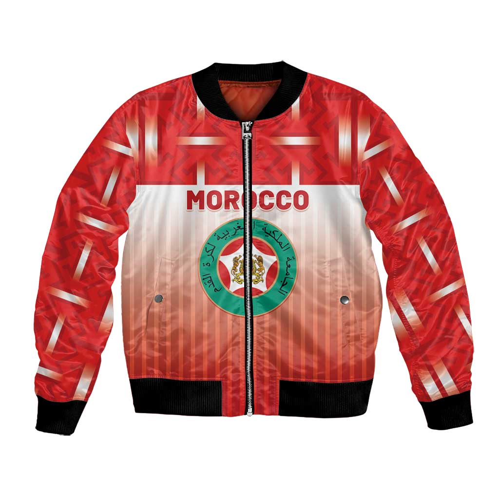 Custom Morocco Football Bomber Jacket 1994 Retro Red Version - Wonder Print Shop