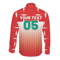 Custom Morocco Football Long Sleeve Button Shirt 1994 Retro Red Version - Wonder Print Shop