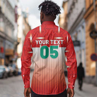 Custom Morocco Football Long Sleeve Button Shirt 1994 Retro Red Version - Wonder Print Shop