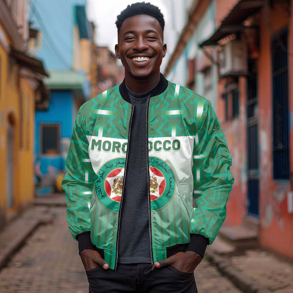 Custom Morocco Football Bomber Jacket 1994 Retro Green Version - Wonder Print Shop