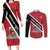 Personalized Trinidad and Tobago Couples Matching Long Sleeve Bodycon Dress and Long Sleeve Button Shirt Coat Of Arms Flag Style