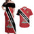 Personalized Trinidad and Tobago Couples Matching Off Shoulder Maxi Dress and Hawaiian Shirt Coat Of Arms Flag Style